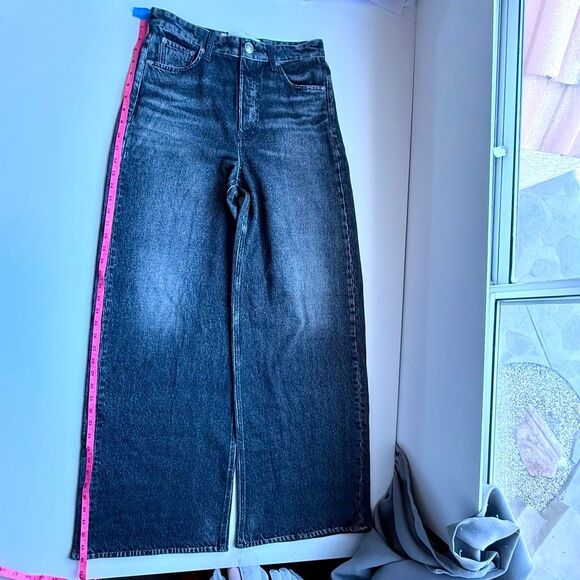 Rag + Bone Miramar Sofie High Waist Cotton Sweatpants Flaire “Jeans”/Washed Blac - Picture 12 of 16